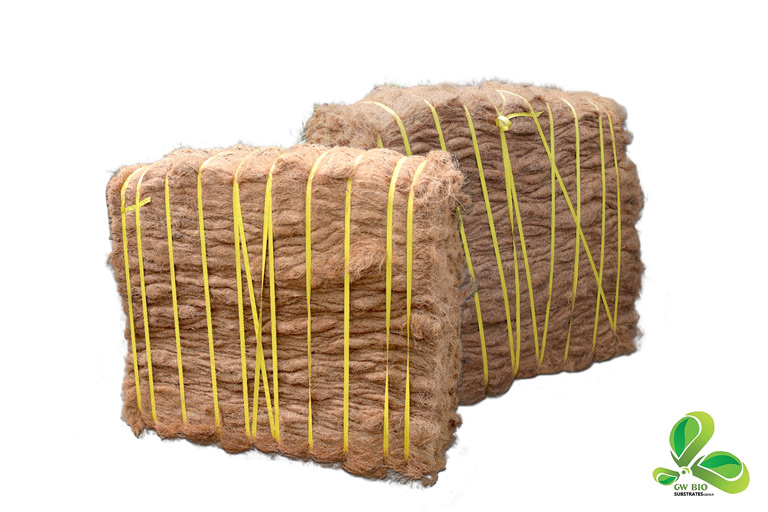 Baled coir fiber for industrial use