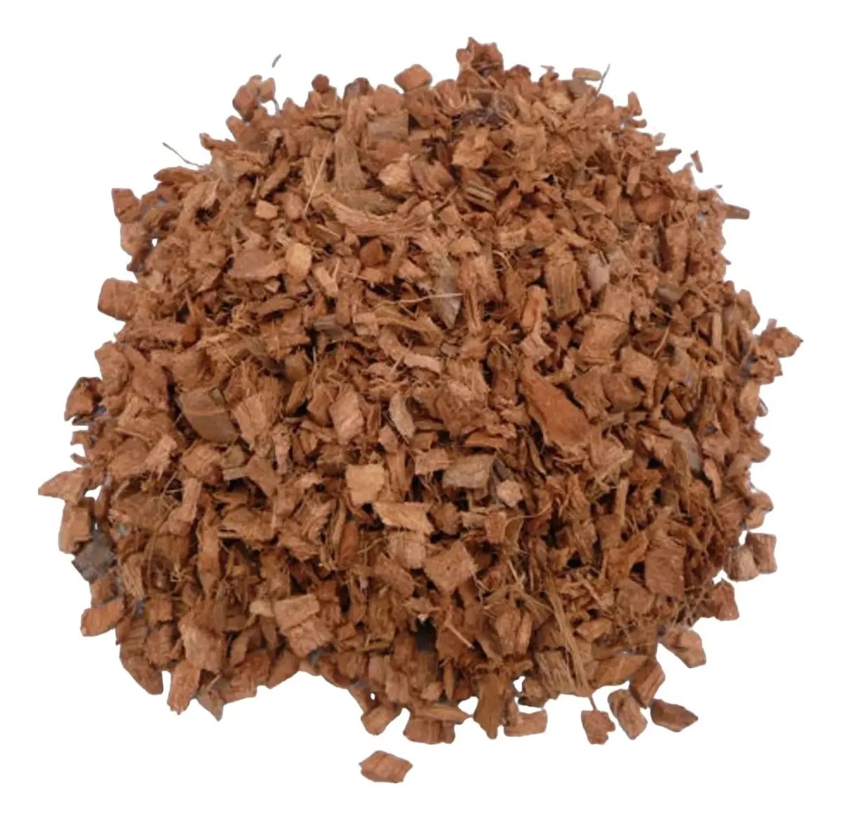 Chips de coco, fragmentos do mesocarpo